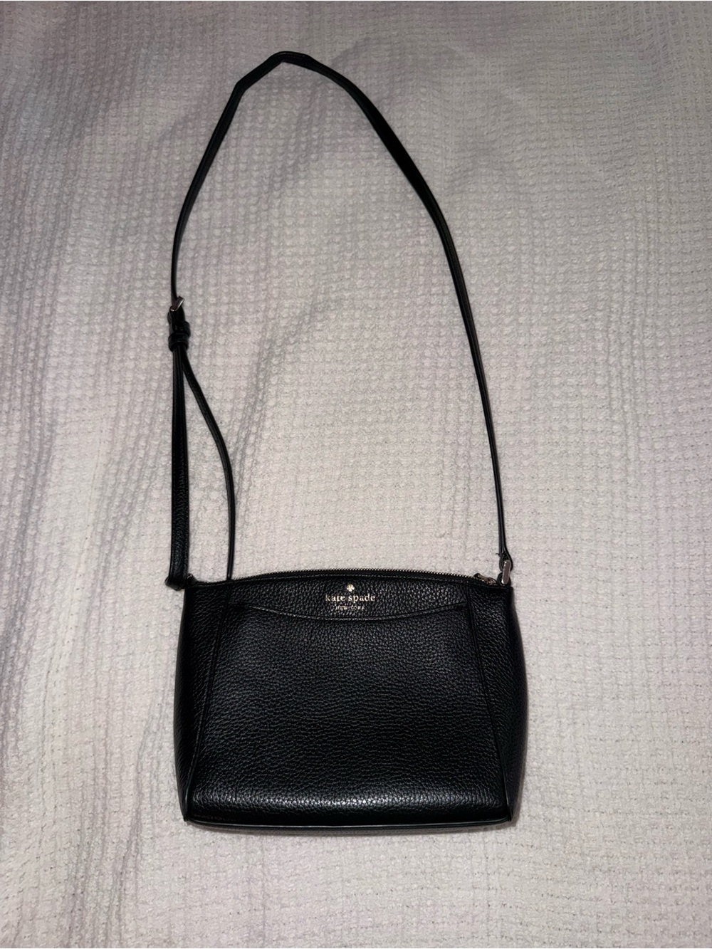 kate spade black pebbled leather crossbody purse